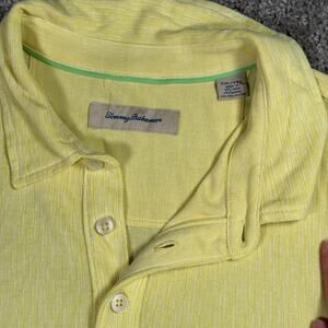 Tommy Bahama Polo Yellow Supima Rugby Embroidered Gray Logo Mens 2XL